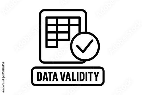 Spreadsheet grid with checkmark symbolizing data validity verification and quality assurance