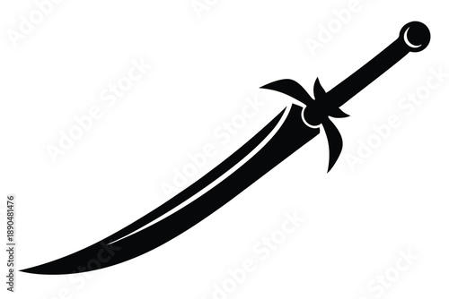cutlass sword silhouette line art vector illustration