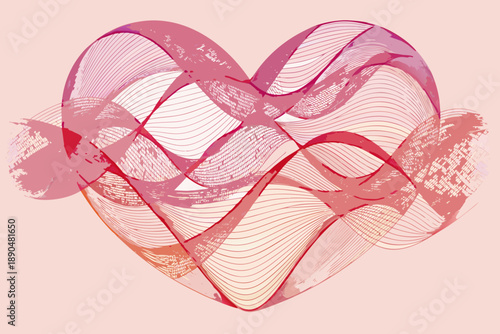 Heart Flow Resembling Sound Waves Professional Photo Perfect for Editorial Content