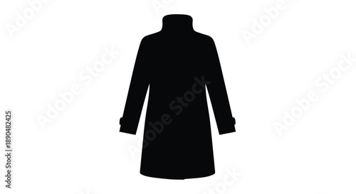 Black coat isolated on white background a striking silhouette
