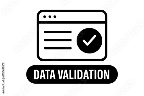 Confirmation checkmark indicating successful data validation process in a digital interface