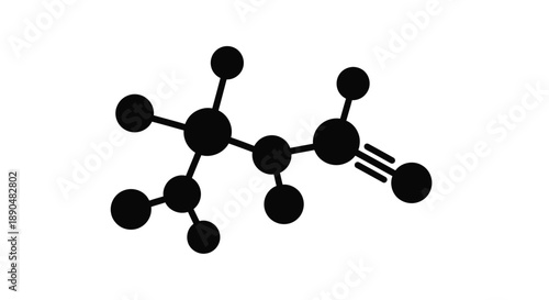 Molecular structure diagram of a chemical compound black silhouette