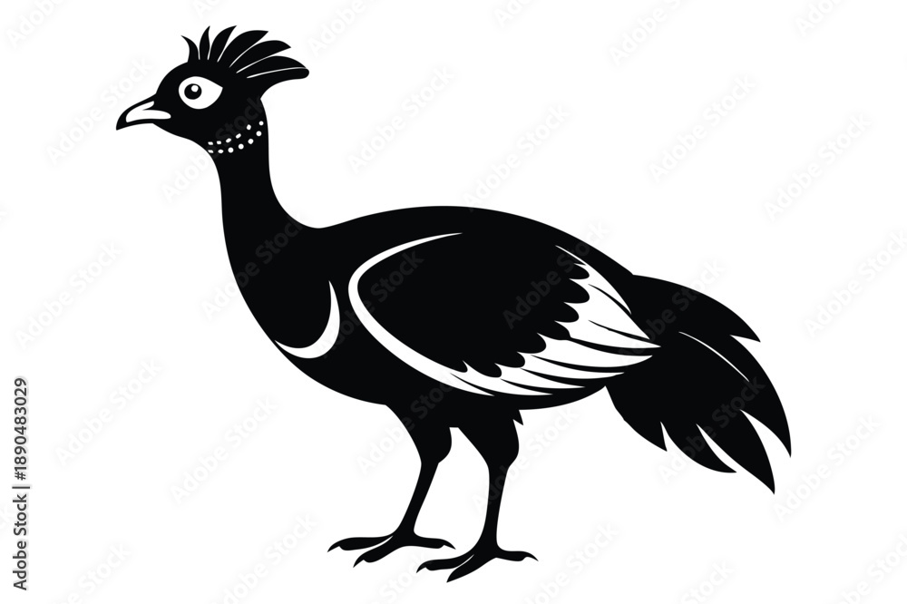 Naklejka premium curassow silhouette line art vector illustration