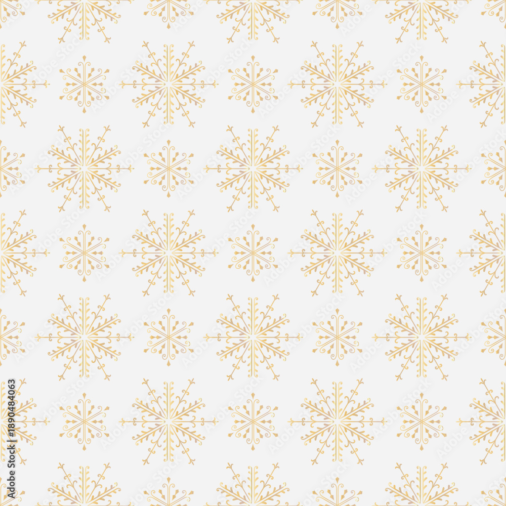 Fototapeta premium Seamless gold snowflake pattern christmas holiday winter background