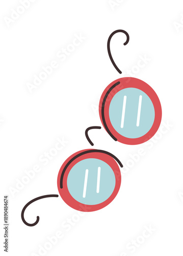 Round eyewear touristic sunglasses sticker