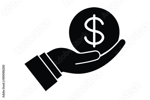 hand holding dollar icon