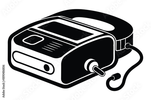 cpap machine silhouette line art vector illustration