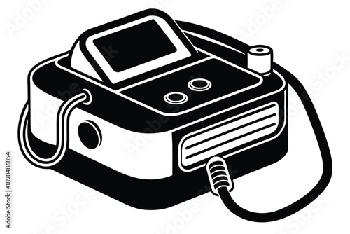 cpap machine silhouette line art vector illustration