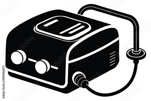 cpap machine silhouette line art vector illustration