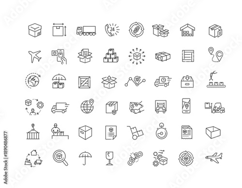 Freight Solutions Outline Icon Set