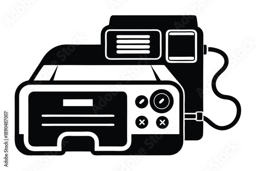 cpap machine silhouette line art vector illustration