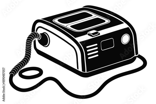 cpap machine silhouette line art vector illustration