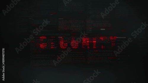 Hacker code on computer with code on screen in dark screen, '' SECURITY '' Text Overlay Technology Concept,  