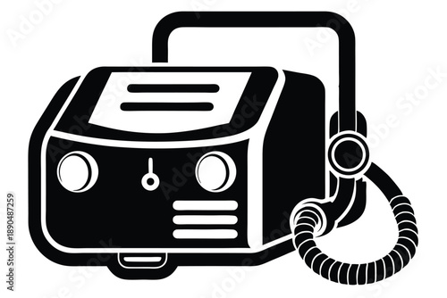 cpap machine silhouette line art vector illustration