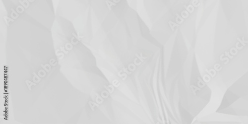 Crumpled paper Blank white crumpled and creased paper poster. Isolated light grungy wrinkled torn old paper material abstract texture background.