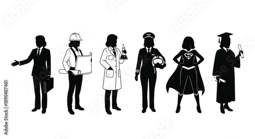 Diverse professionals in various occupations