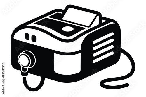 cpap machine silhouette line art vector illustration