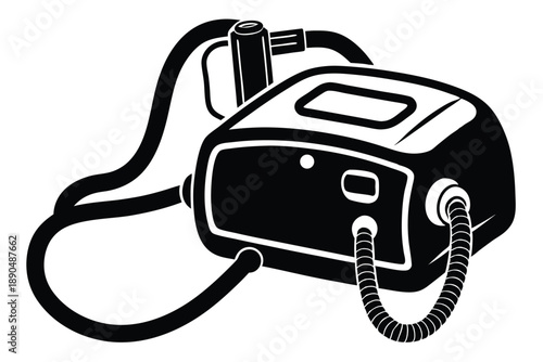 cpap machine silhouette line art vector illustration