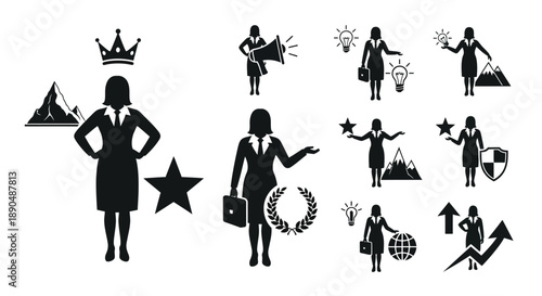 Successful business woman leading team to achieve goals