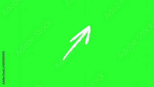 Add a creative, hand-sketched feel to your content with this white brush-style arrow pointing upward, perfect for organic and artistic edits