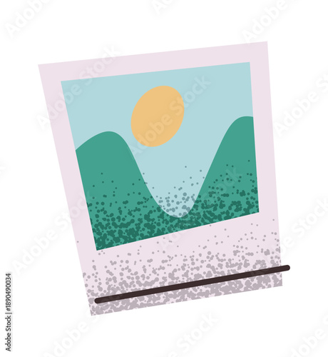 Touristic photo image sticker design