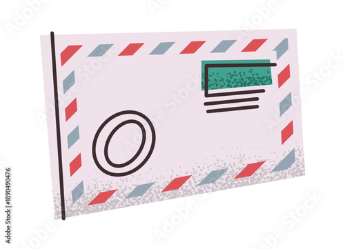 Postal mail envelop sticker design