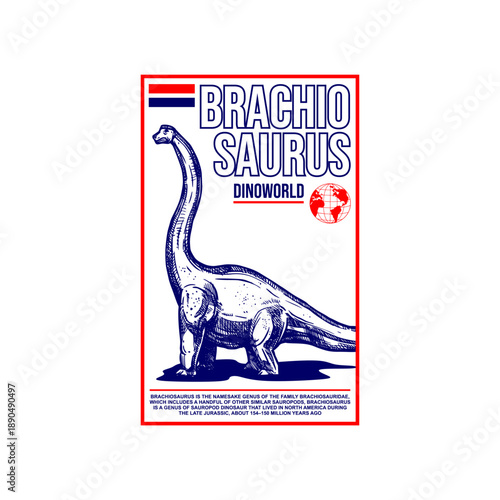 brachiosaurus dino simple vin...