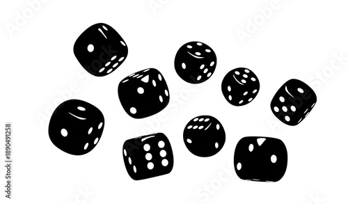 Realistic 3D Dice Roll Vector Illustration for Casino and Board Games