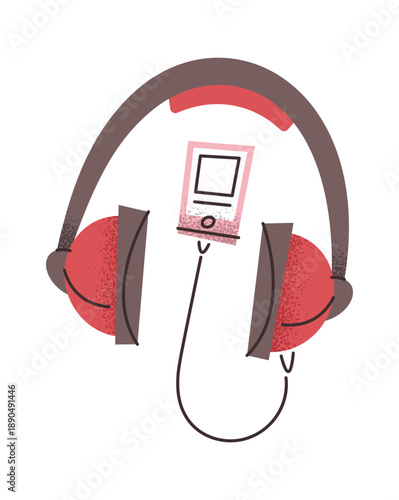 Headphones and music player sticker
