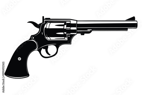 colt single action army silhouette line art vector illustration