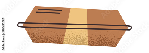 Cardboard food container delivery sticker