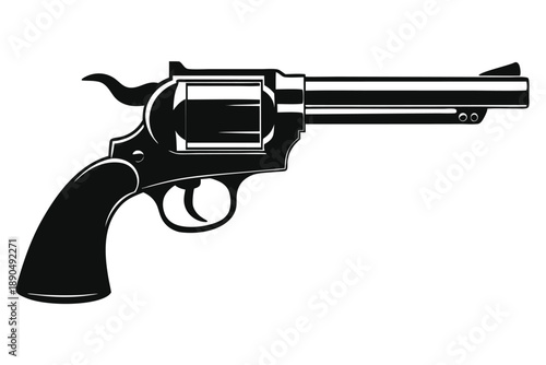 colt single action army silhouette line art vector illustration
