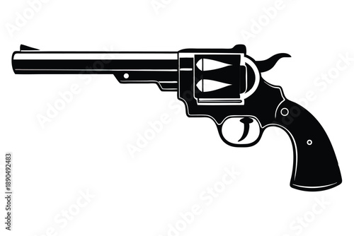 colt single action army silhouette line art vector illustration