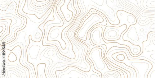 Seamless Light topographic topo contour map background, vector illustration .. Modern design with White background with topographic wavy pattern design.paper texture Imitation of a geographical map.