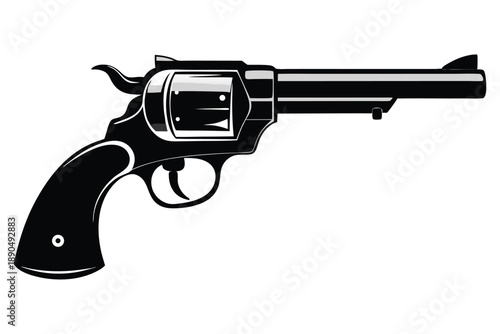 colt single action army silhouette line art vector illustration