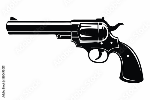 colt single action army silhouette line art vector illustration