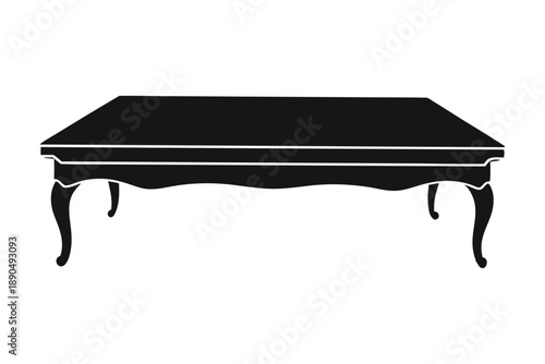coffee table silhouette line art vector illustration