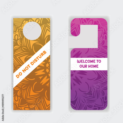 Decorative door hanger sign with luxury mandala art for interior door design