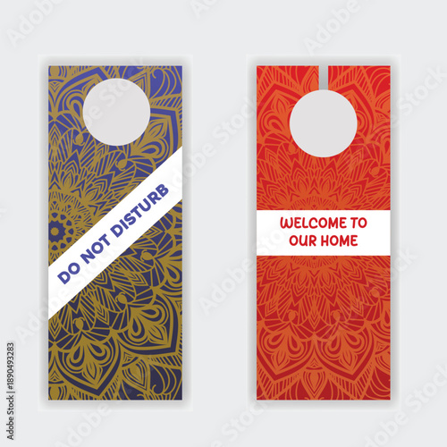 Luxury decorative door hanger with artistic mandala illustration design