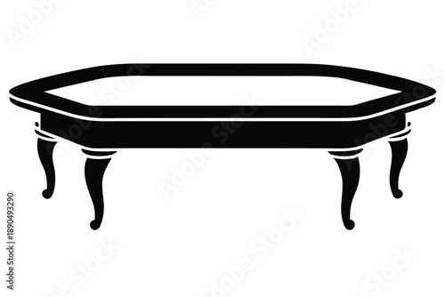 coffee table silhouette line art vector illustration
