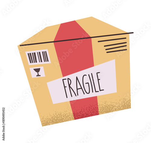 Fragile parcel carboard box sticker