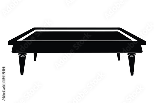 coffee table silhouette line art vector illustration