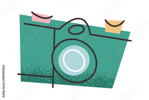 Photo camera touristic device sticker