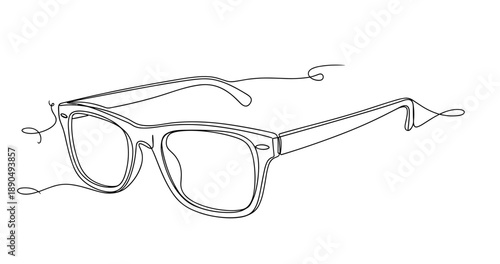 Minimalist continuous line drawing of stylish glasses. Non editable stroke