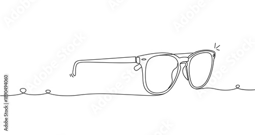Minimalist line art of eyeglasses with stylish design. Non editable stroke