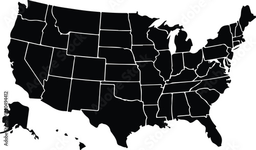 United States map vector illustration