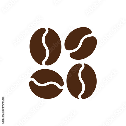 Coffee Bean Icon Set – Roasted Coffee Seeds Collection for Cafe, Coffee Shop Logo, Packaging, Branding and Beverage Design.