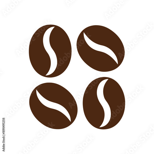 Coffee Bean Icon Set – Roasted Coffee Seeds Collection for Cafe, Coffee Shop Logo, Packaging, Branding and Beverage Design.