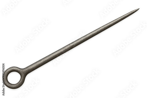 Metal spike tool with loop, vintage industrial hardware