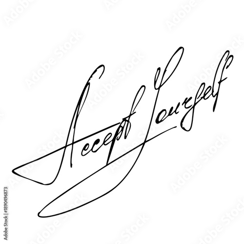 Accept yourself handwritten